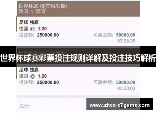 世界杯球赛彩票投注规则详解及投注技巧解析